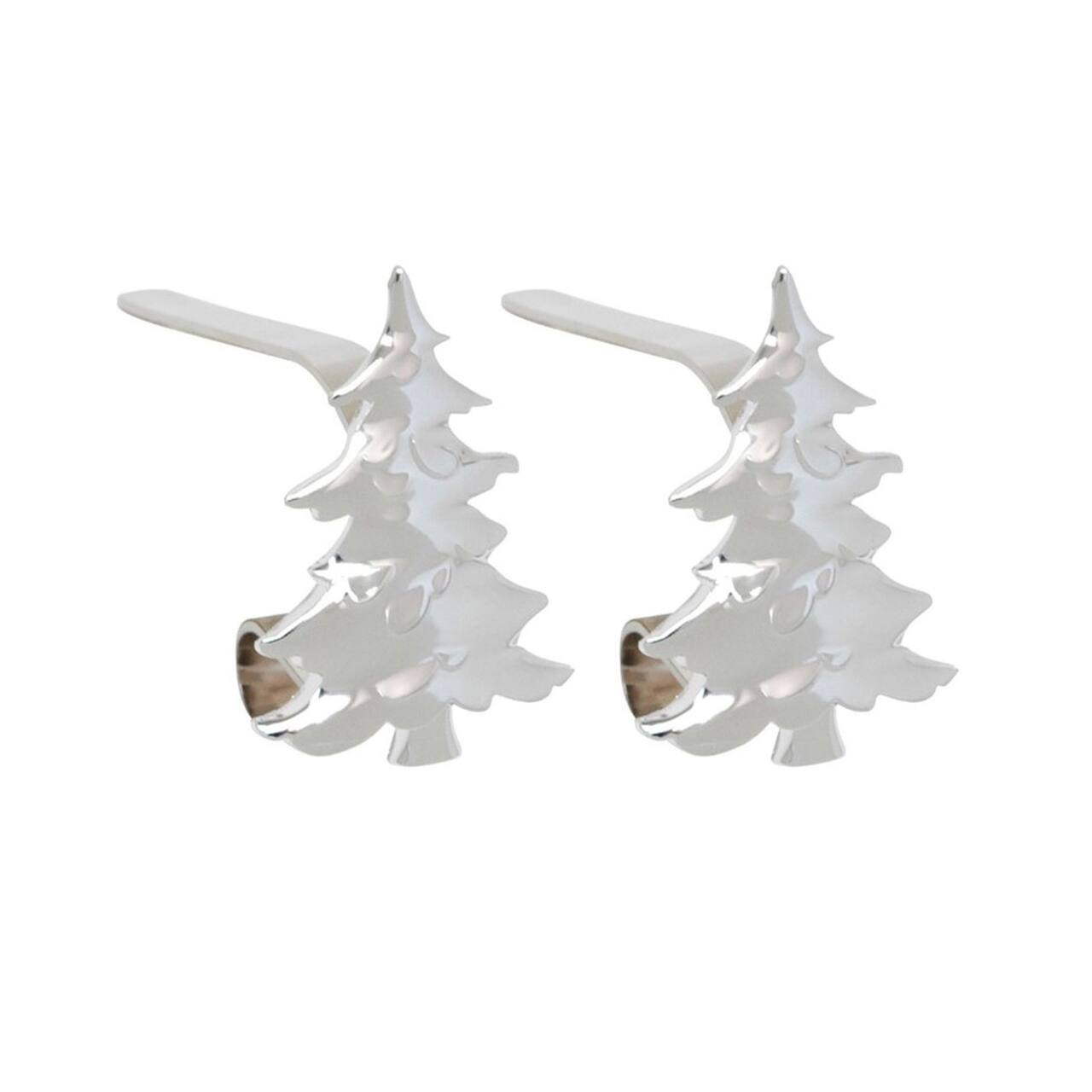 Original MantleClip® Silver Tree Icons Stocking Holders, 2ct.